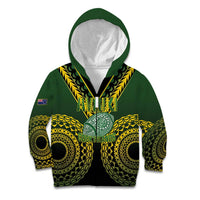 Custom Avaiki Cook Islands Rugby Kid Hoodie Kuki Airani Tatau Black LT14 Zip Hoodie Black - Polynesian Pride