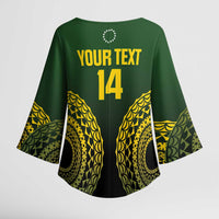 Custom Avaiki Cook Islands Rugby Kimono Sleeve Blouse Kuki Airani Tatau Black - Polynesian Pride