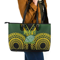 Avaiki Cook Islands Rugby Leather Tote Bag Kuki Airani Tatau Black - Polynesian Pride
