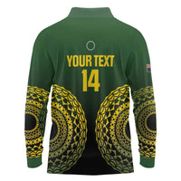Custom Avaiki Cook Islands Rugby Long Sleeve Polo Shirt Kuki Airani Tatau Black - Polynesian Pride