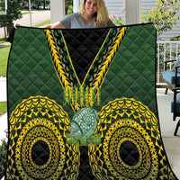 Avaiki Cook Islands Rugby Quilt Kuki Airani Tatau Black - Polynesian Pride