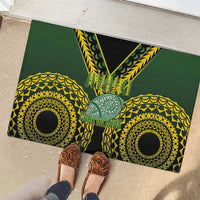 Avaiki Cook Islands Rugby Rubber Doormat Kuki Airani Tatau Black - Polynesian Pride