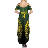 Custom Avaiki Cook Islands Rugby Summer Maxi Dress Kuki Airani Tatau Black LT14 - Polynesian Pride