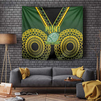 Avaiki Cook Islands Rugby Tapestry Kuki Airani Tatau Black - Polynesian Pride