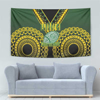 Avaiki Cook Islands Rugby Tapestry Kuki Airani Tatau Black - Polynesian Pride