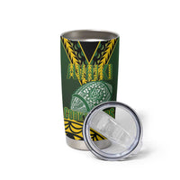 Custom Avaiki Cook Islands Rugby Tumbler Cup Kuki Airani Tatau Black LT14 - Polynesian Pride