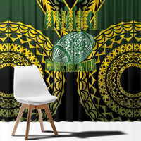 Avaiki Cook Islands Rugby Window Curtain Kuki Airani Tatau Black - Polynesian Pride