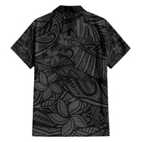 Polynesia Family Matching Puletasi and Hawaiian Shirt Polynesian Pattern Mix Plumeria Black LT14 - Polynesian Pride