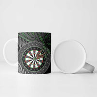Personalised New Zealand Darts Ceramic Mug Dartboard Maori Fern Puhoro Art - Polynesian Pride