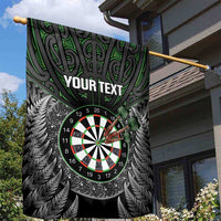 Personalised New Zealand Darts Garden Flag Dartboard Maori Fern Puhoro Art