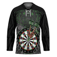 Personalised New Zealand Darts Hockey Jersey Dartboard Maori Fern Puhoro Art - Polynesian Pride