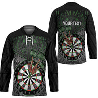 Personalised New Zealand Darts Hockey Jersey Dartboard Maori Fern Puhoro Art - Polynesian Pride