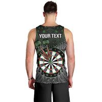 Personalised New Zealand Darts Men Tank Top Dartboard Maori Fern Puhoro Art