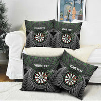 Personalised New Zealand Darts Pillow Cover Dartboard Maori Fern Puhoro Art - Polynesian Pride