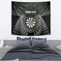 Personalised New Zealand Darts Tapestry Dartboard Maori Fern Puhoro Art