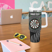Personalised New Zealand Darts Tumbler With Handle Dartboard Maori Fern Puhoro Art