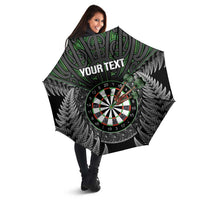 Personalised New Zealand Darts Umbrella Dartboard Maori Fern Puhoro Art - Polynesian Pride