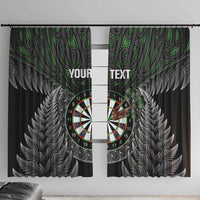 Personalised New Zealand Darts Window Curtain Dartboard Maori Fern Puhoro Art