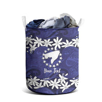 Personalised Cook Islands Pukapuka Laundry Basket Tiare Maori Polynesian Waves Tattoo LT14 - Polynesian Pride