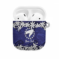 Personalised Cook Islands Pukapuka AirPods Case Tiare Maori Polynesian Waves Tattoo LT14 Blue - Polynesian Pride