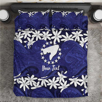 Personalised Cook Islands Pukapuka Bedding Set Tiare Maori Polynesian Waves Tattoo LT14 Blue - Polynesian Pride