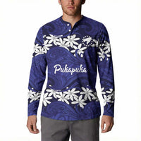 Personalised Cook Islands Pukapuka Button Sweatshirt Tiare Maori Polynesian Waves Tattoo LT14 - Polynesian Pride