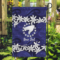 Personalised Cook Islands Pukapuka Garden Flag Tiare Maori Polynesian Waves Tattoo LT14 Garden Flag Blue - Polynesian Pride