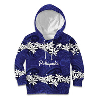 Personalised Cook Islands Pukapuka Kid Hoodie Tiare Maori Polynesian Waves Tattoo LT14 Hoodie Blue - Polynesian Pride