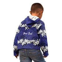 Personalised Cook Islands Pukapuka Kid Hoodie Tiare Maori Polynesian Waves Tattoo LT14 - Polynesian Pride
