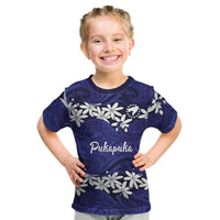 Personalised Cook Islands Pukapuka Kid T Shirt Tiare Maori Polynesian Waves Tattoo LT14 Blue - Polynesian Pride