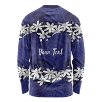 Personalised Cook Islands Pukapuka Long Sleeve Shirt Tiare Maori Polynesian Waves Tattoo LT14 - Polynesian Pride