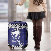 Personalised Cook Islands Pukapuka Luggage Cover Tiare Maori Polynesian Waves Tattoo LT14 - Polynesian Pride