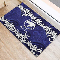 Personalised Cook Islands Pukapuka Rubber Doormat Tiare Maori Polynesian Waves Tattoo LT14 - Polynesian Pride
