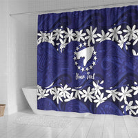 Personalised Cook Islands Pukapuka Shower Curtain Tiare Maori Polynesian Waves Tattoo LT14 - Polynesian Pride