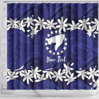 Personalised Cook Islands Pukapuka Shower Curtain Tiare Maori Polynesian Waves Tattoo LT14 - Polynesian Pride