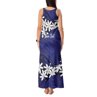 Personalised Cook Islands Pukapuka Tank Maxi Dress Tiare Maori Polynesian Waves Tattoo LT14 - Polynesian Pride