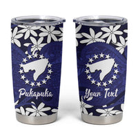 Personalised Cook Islands Pukapuka Tumbler Cup Tiare Maori Polynesian Waves Tattoo LT14 Blue - Polynesian Pride