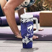 Personalised Cook Islands Pukapuka Tumbler With Handle Tiare Maori Polynesian Waves Tattoo LT14 - Polynesian Pride