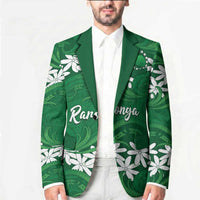 Personalised Cook Islands Rarotonga Blazer Tiare Maori Polynesian Waves Tattoo LT14 - Polynesian Pride
