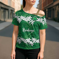 Personalised Cook Islands Rarotonga Cross Shoulder Shirt Tiare Maori Polynesian Waves Tattoo LT14 - Polynesian Pride