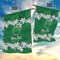 Personalised Cook Islands Rarotonga Garden Flag Tiare Maori Polynesian Waves Tattoo LT14 - Polynesian Pride