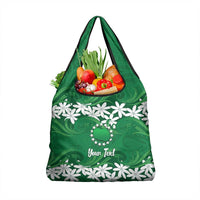 Personalised Cook Islands Rarotonga Grocery Bag Tiare Maori Polynesian Waves Tattoo LT14 1-pack One Size Green - Polynesian Pride