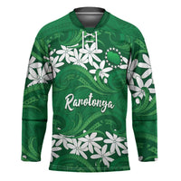 Personalised Cook Islands Rarotonga Hockey Jersey Tiare Maori Polynesian Waves Tattoo LT14 Unisex Green - Polynesian Pride