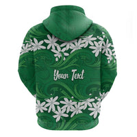 Personalised Cook Islands Rarotonga Hoodie Tiare Maori Polynesian Waves Tattoo LT14 - Polynesian Pride