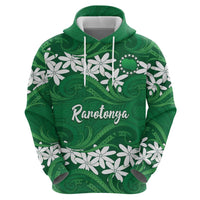 Personalised Cook Islands Rarotonga Hoodie Tiare Maori Polynesian Waves Tattoo LT14 - Polynesian Pride