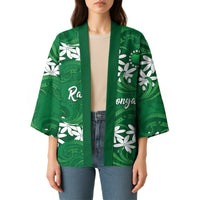 Personalised Cook Islands Rarotonga Kimono Tiare Maori Polynesian Waves Tattoo