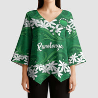 Personalised Cook Islands Rarotonga Kimono Sleeve Blouse Tiare Maori Polynesian Waves Tattoo LT14 - Polynesian Pride