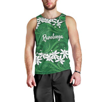 Personalised Cook Islands Rarotonga Men Tank Top Tiare Maori Polynesian Waves Tattoo LT14 - Polynesian Pride