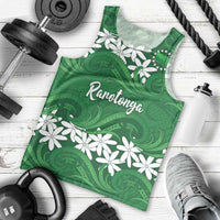 Personalised Cook Islands Rarotonga Men Tank Top Tiare Maori Polynesian Waves Tattoo LT14 - Polynesian Pride