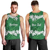 Personalised Cook Islands Rarotonga Men Tank Top Tiare Maori Polynesian Waves Tattoo LT14 - Polynesian Pride